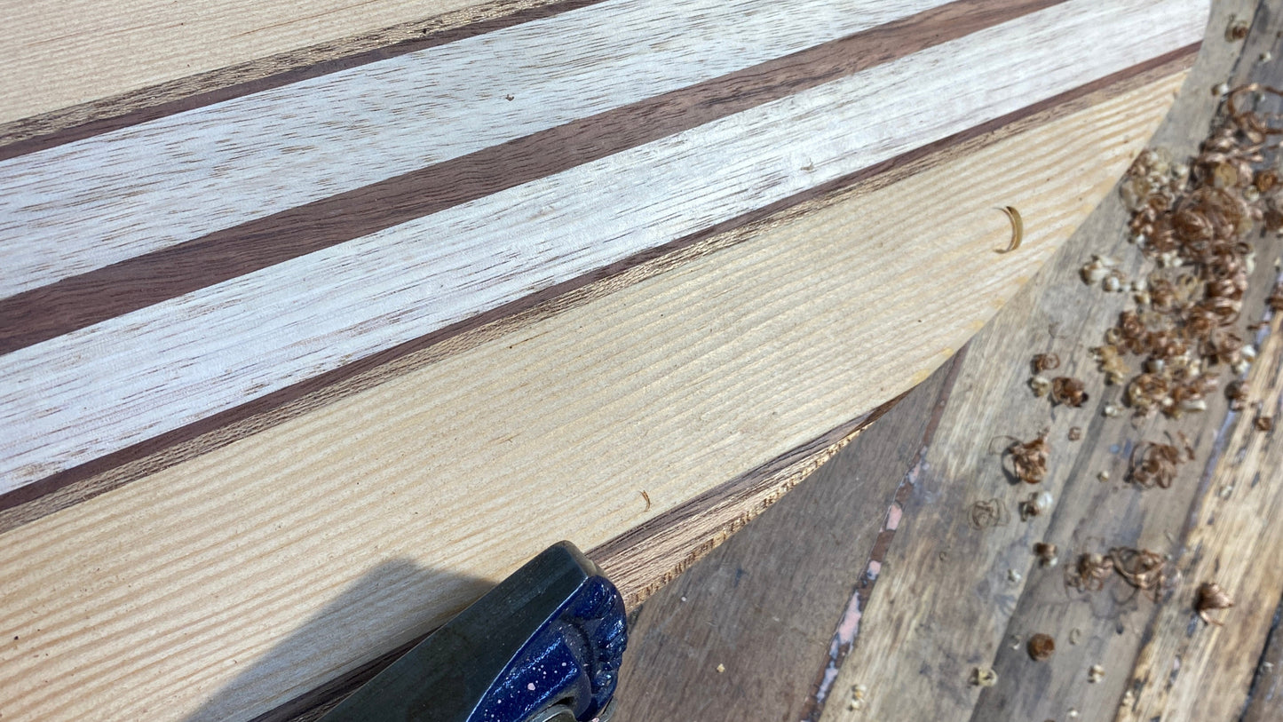 Recycled wood surfboard