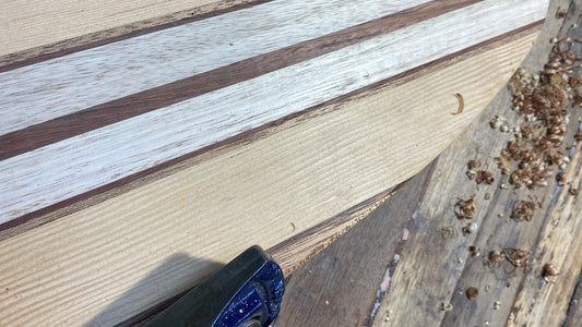 Recycled wood surfboard