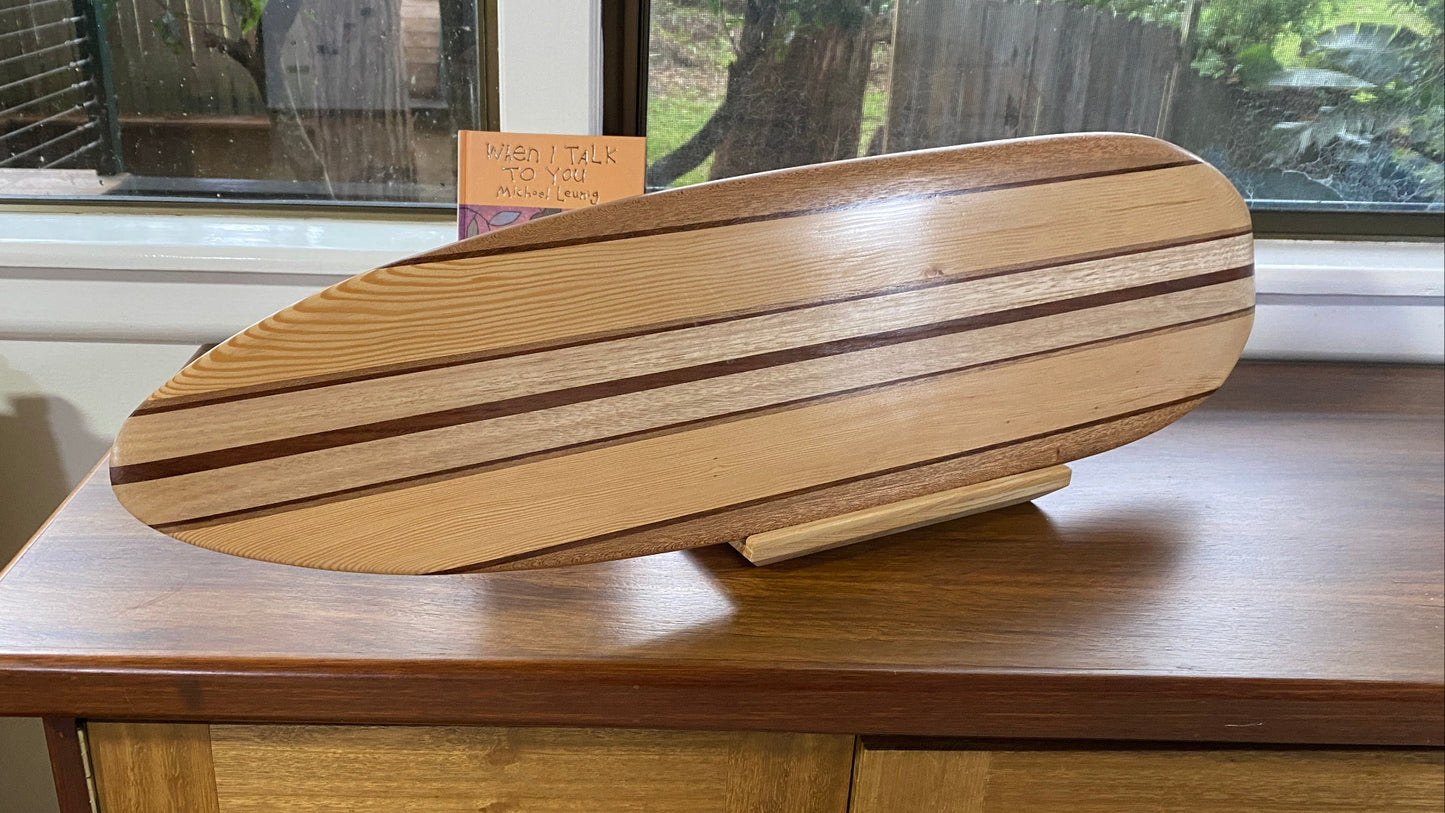 Recycled wood surfboard