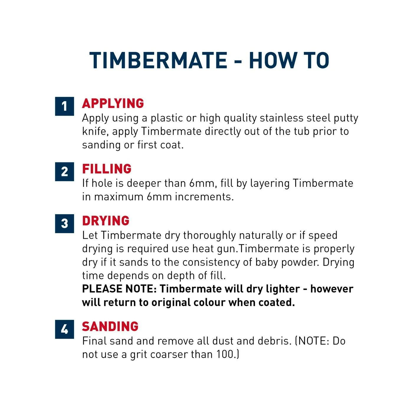 Timbermate Wood Filler (black)